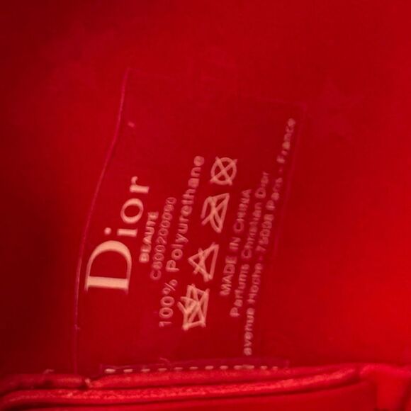 Dior Logo Red Makeup Bag Trousse Clutch Wallet - Picture 5 of 6